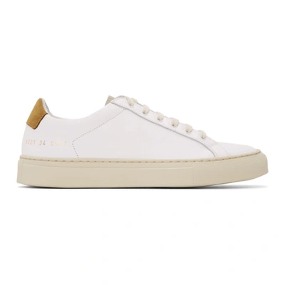 Common Projects Retro Low Suede-trimmed Leather Trainers In White