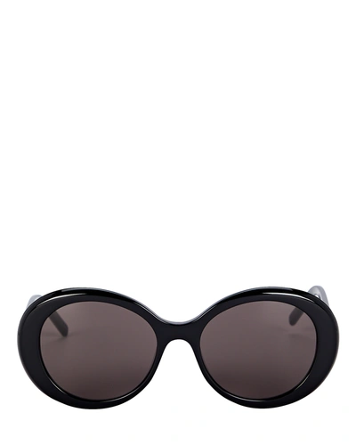Saint Laurent Oversized Oval Sunglasses In Black