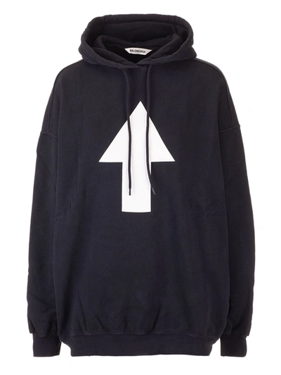 Balenciaga Arrow Wifi Hoodie In Black