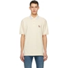 Gucci Cotton Piquet Polo With Cat Patch In 9131 Bone/a