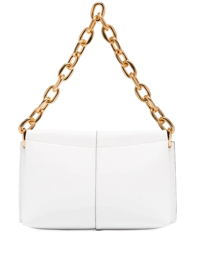 Wandler Mini Carly Chain Strap Leather Shoulder Bag In White