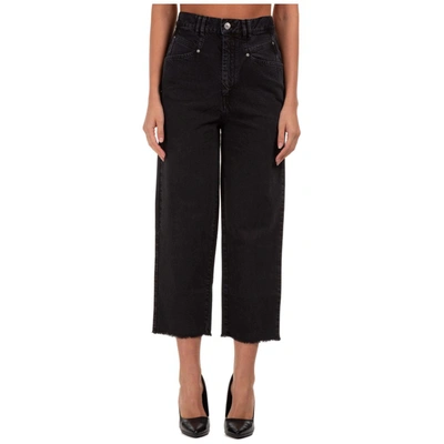 Isabel Marant Cropped Straight Leg Jeans In Black