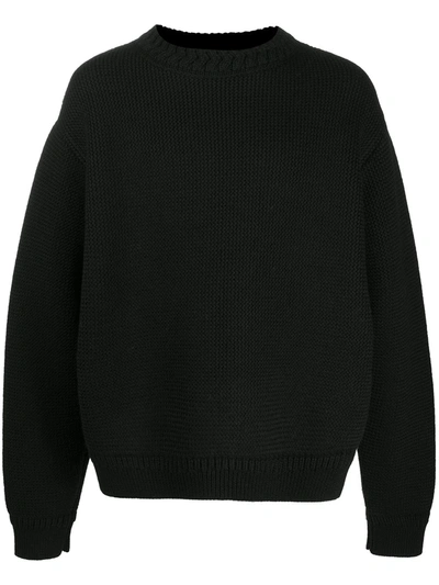 Haider Ackermann Drop-shoulder Fleece-wool Jumper In Black