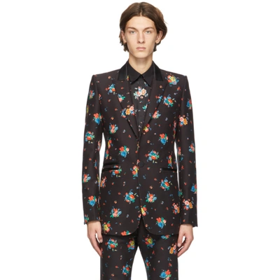 Rabanne Floral-print Cotton-blend Twill Suit Jacket In V030 Multi