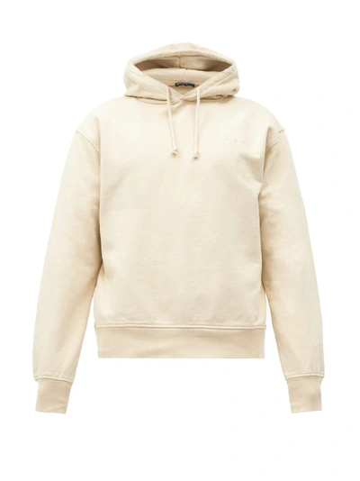 Jacquemus Logo-embroidered Cotton Hooded Sweatshirt In Beige