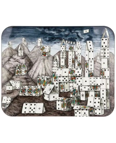 Fornasetti Citta Di Carte Tray In Multicolour