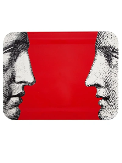 Fornasetti Profile Tray In Red