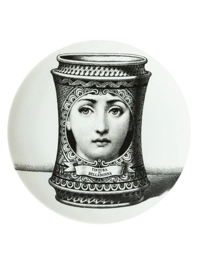 Fornasetti Face Print Plate In White