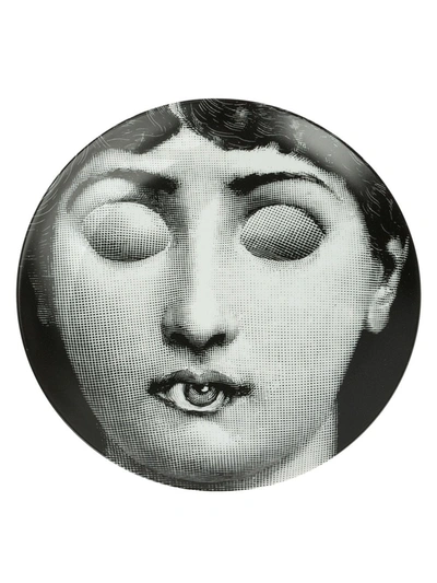 Fornasetti Portrait Print Plate In Black