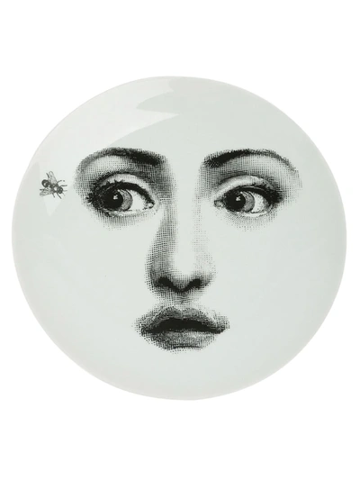 Fornasetti Portrait And Fly Print Plate In Black