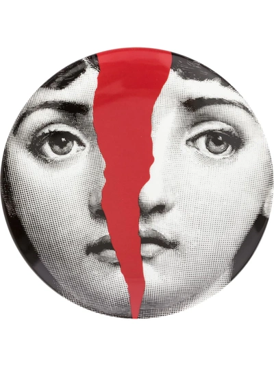 Fornasetti Split Face Plate In Multicolour