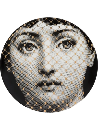 Fornasetti Face T&v Wall Plate In Grey