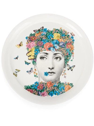 Fornasetti Tema E Variazioni Fior Di Lina Wall Plate In White