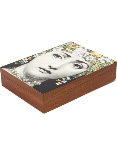 Fornasetti Flora Wooden Box In Brown