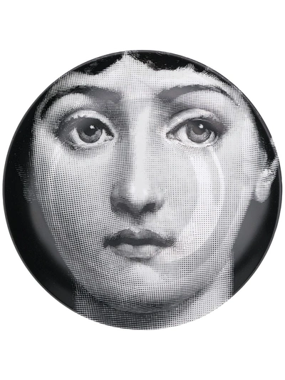 Fornasetti Portrait Plate 26cm In Black