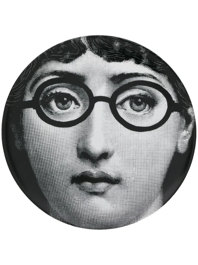 Fornasetti Portrait Plate In Black