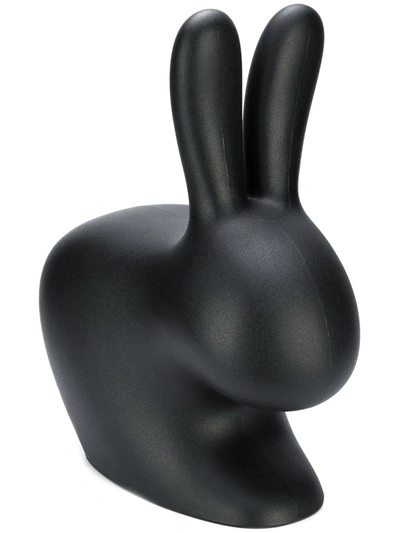 Qeeboo Rabbit-shaped Baby Chair In Black
