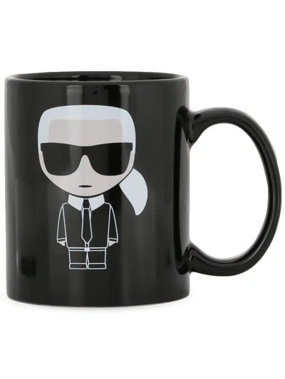 Karl Lagerfeld Logo Print Mug Set In Black