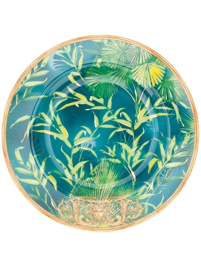 Versace Home Jungle-print Round Plate (18cm) In Green