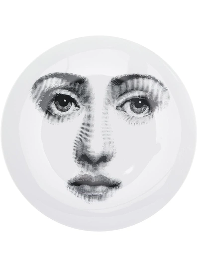 Fornasetti Lina Cavalieri-print Wall Plate In White