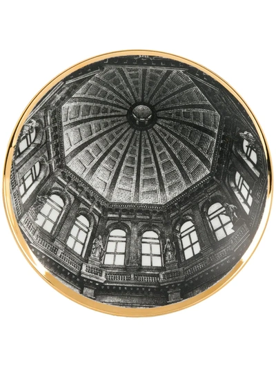 Fornasetti Santa Maria Della Salute Plate In Black