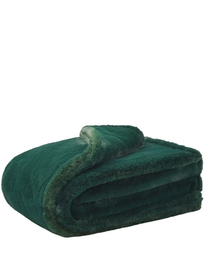 Apparis Shiloh Faux-fur Blanket In Emerald