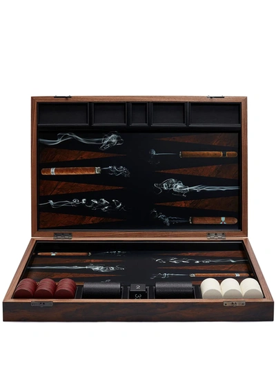 Alexandra Llewellyn Tournament Size Cigar Backgammon Set In Black