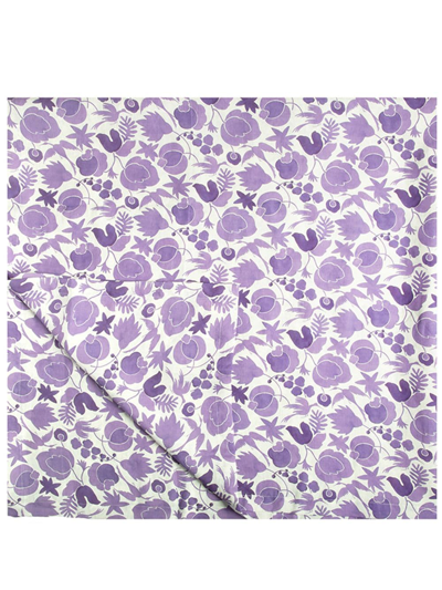 La Doublej Wildbird-print Linen Tablecloth In Purple