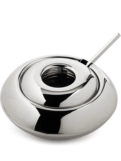 Tom Dixon Form Sugar Dish And Spoon (10cm) In Silver