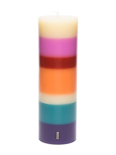 Missoni Totem Striped Candle In Blue