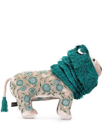 Anke Drechsel Embroidered Lion Soft Toy In Green
