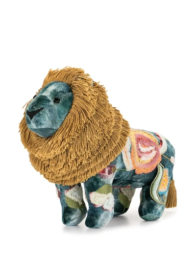 Anke Drechsel Embroidered Lion Soft Toy In Multicolour