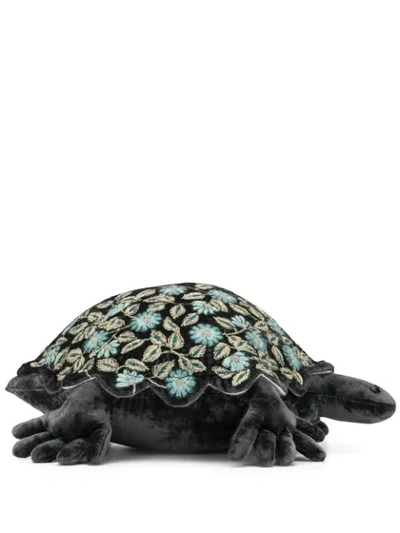 Anke Drechsel Embroidered Tortoise Soft Toy In Black