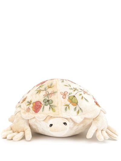 Anke Drechsel Embroidered Tortoise Soft Toy In Brown