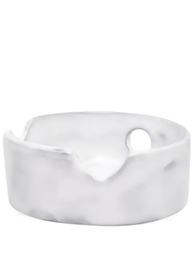 Off-white Ceramic Ashtray In White