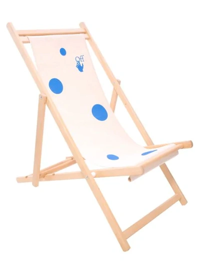Off-white Logo Print Deck Chair In Neutrals