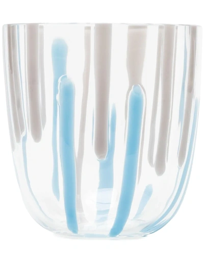 Carlo Moretti Abstract Stripe Print Glass In White