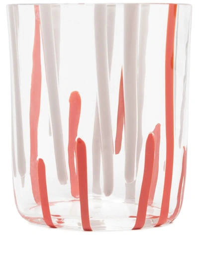 Carlo Moretti Abstract Stripe Print Glass In White