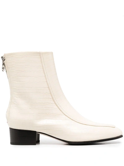 Aeyde Rear-zip Ankle Boots In White
