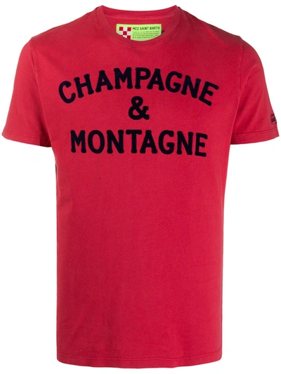 Mc2 Saint Barth Champagne & Montagne T-shirt In Red