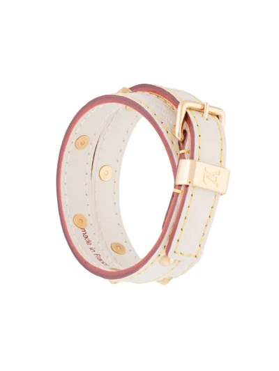 Pre-owned Louis Vuitton 2003  Suhali Double Tour Bracelet In White