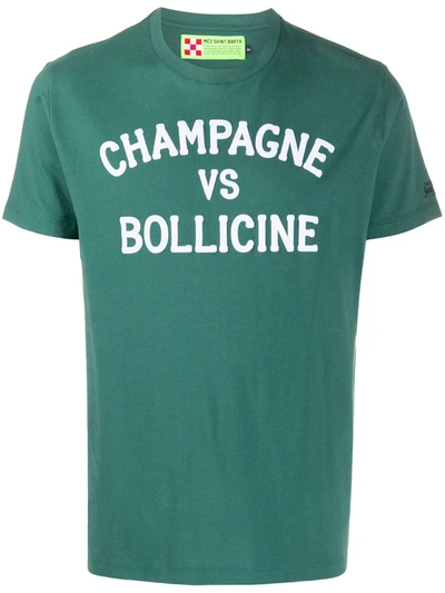 Mc2 Saint Barth T-shirt Man Champagne &amp; Bollicine Print In Green