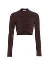 A.l.c Anne Ruched Cropped Top In Brown