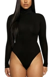 Naked Wardrobe The Nw Long-sleeve Turtleneck Bodysuit In Black