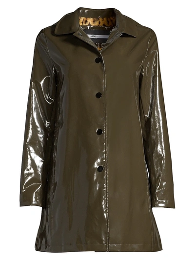 Jane Post Women's Faux Fur-lined Rain Coat In Army