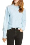 Rebecca Taylor Optic Nep Balloon Sleeve Sweater In Carolina Blue