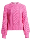 A.l.c Mick Cable Knit Pullover Sweater In Bubble Gum
