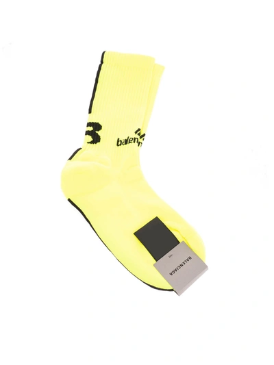 Balenciaga Soccer Socks In Lime Color In Yellow