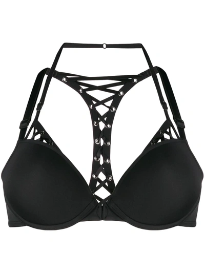Marlies Dekkers Lace-up Push Up Bra In Black