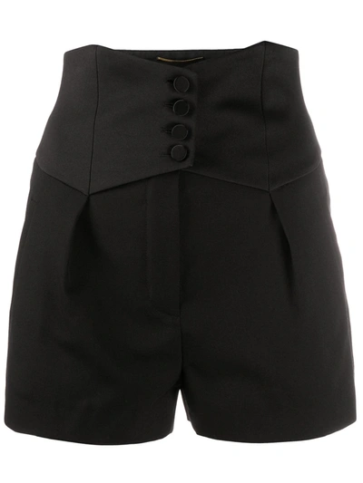 Saint Laurent High Waist Shorts In Black
